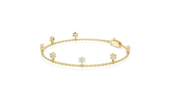 0.77ct TW Round Lab-Grown Diamond Station Bracelet