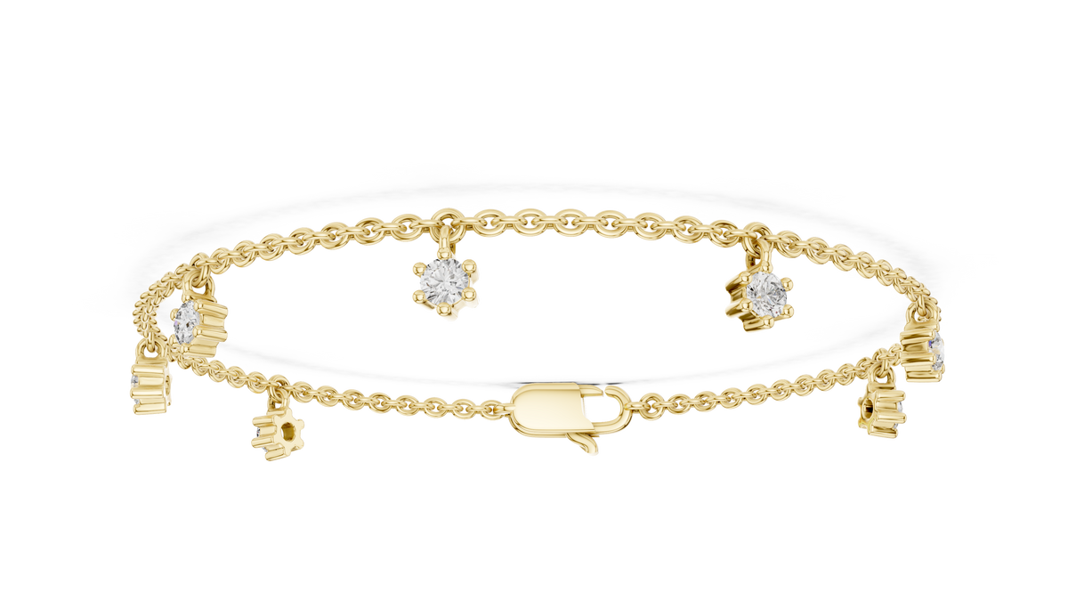 0.77ct TW Round Lab-Grown Diamond Station Bracelet