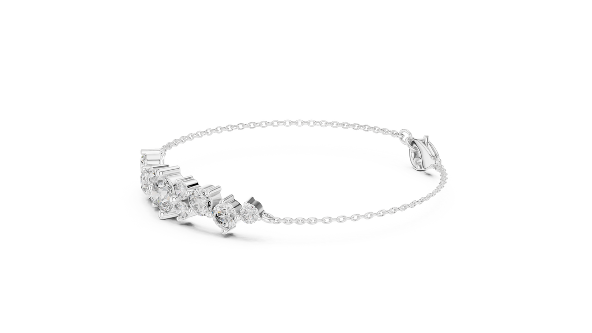3.03ct TW Round Lab-Grown Diamond Graduated Bracelet