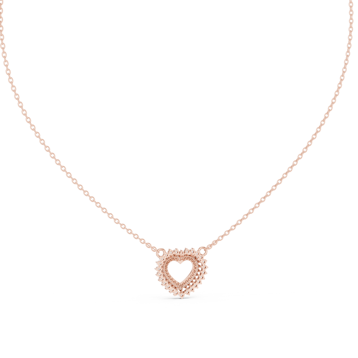 0.38ct TW Round Lab-Grown Diamond Heart Cluster Pendant Necklace