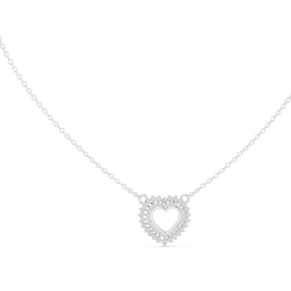 0.38ct TW Round Lab-Grown Diamond Heart Cluster Pendant Necklace