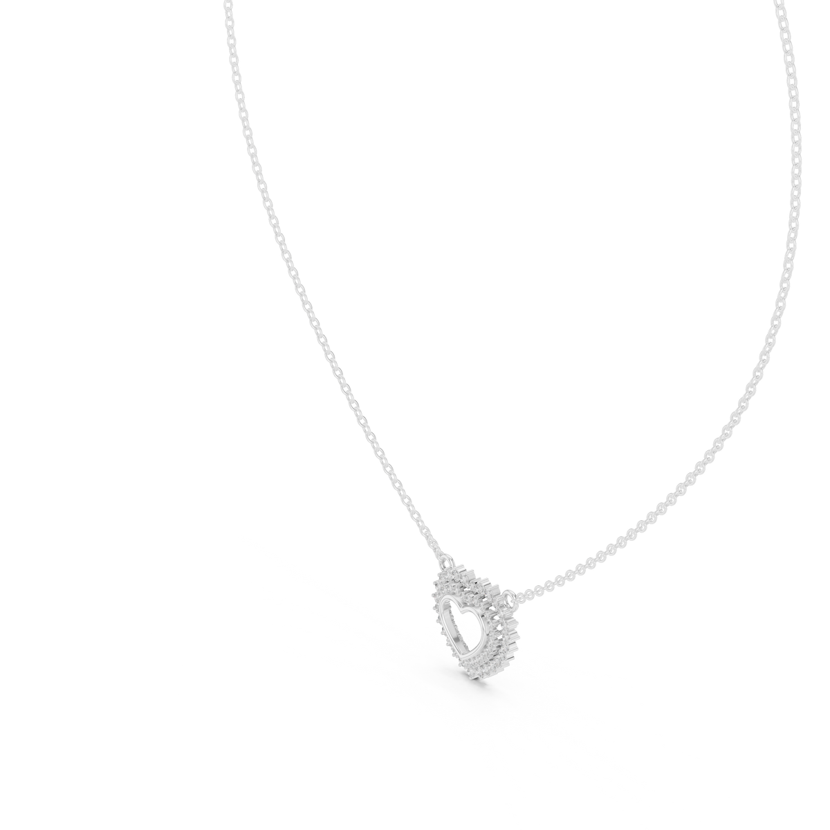 0.38ct TW Round Lab-Grown Diamond Heart Cluster Pendant Necklace