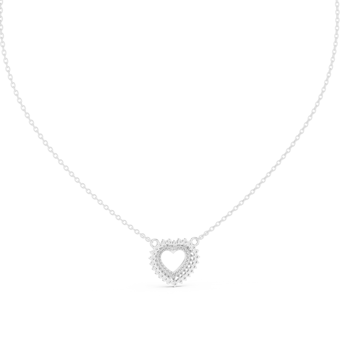 0.38ct TW Round Lab-Grown Diamond Heart Cluster Pendant Necklace