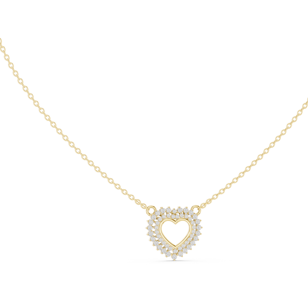 0.38ct TW Round Lab-Grown Diamond Heart Cluster Pendant Necklace