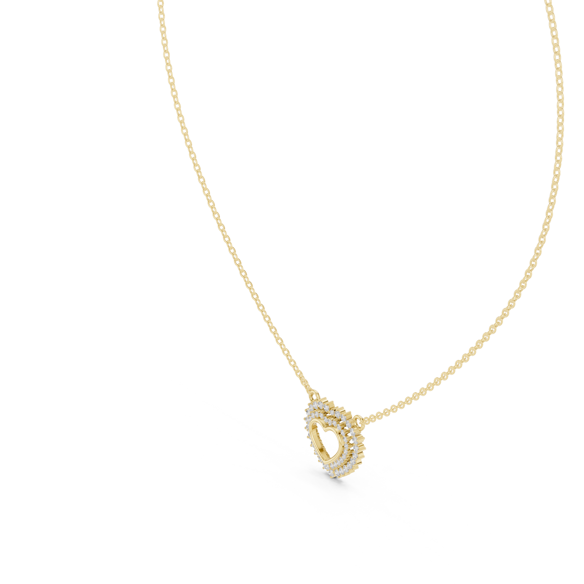0.38ct TW Round Lab-Grown Diamond Heart Cluster Pendant Necklace