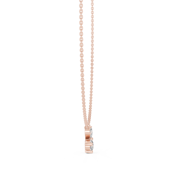 2.12ct TW Mixed Shape Lab-Grown Diamond Flower Cluster Pendant Necklace