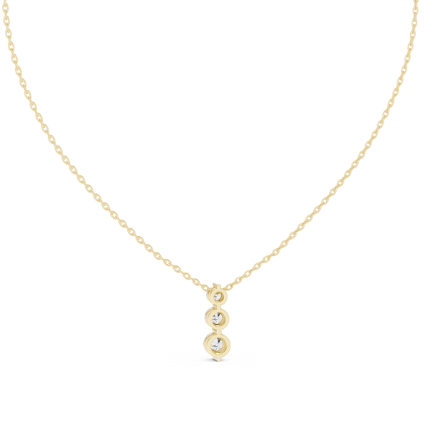1.11ct TW Round Lab-Grown Diamond Three Stone Pendant Necklace