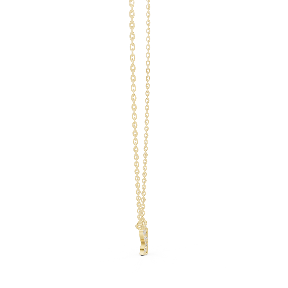0.24ct TW Round Lab-Grown Diamond Butterfly Pendant Necklace