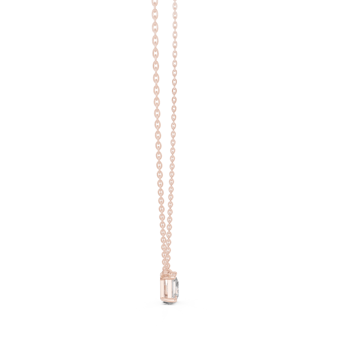 0.96ct TW Emerald and Pear Lab-Grown Diamond Toi et Moi Pendant Necklace