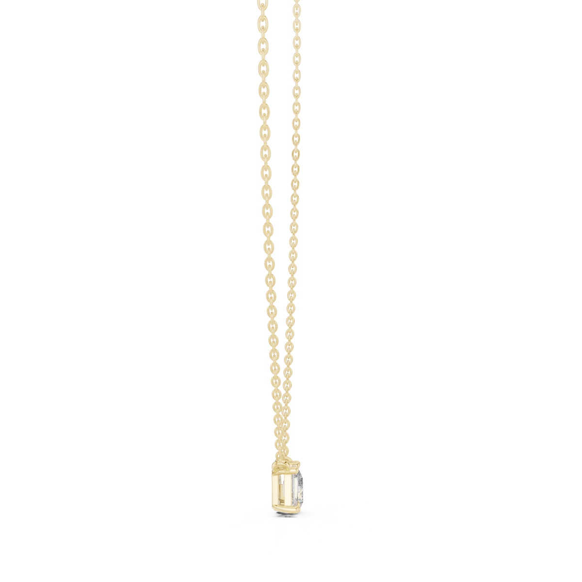 0.96ct TW Emerald and Pear Lab-Grown Diamond Toi et Moi Pendant Necklace