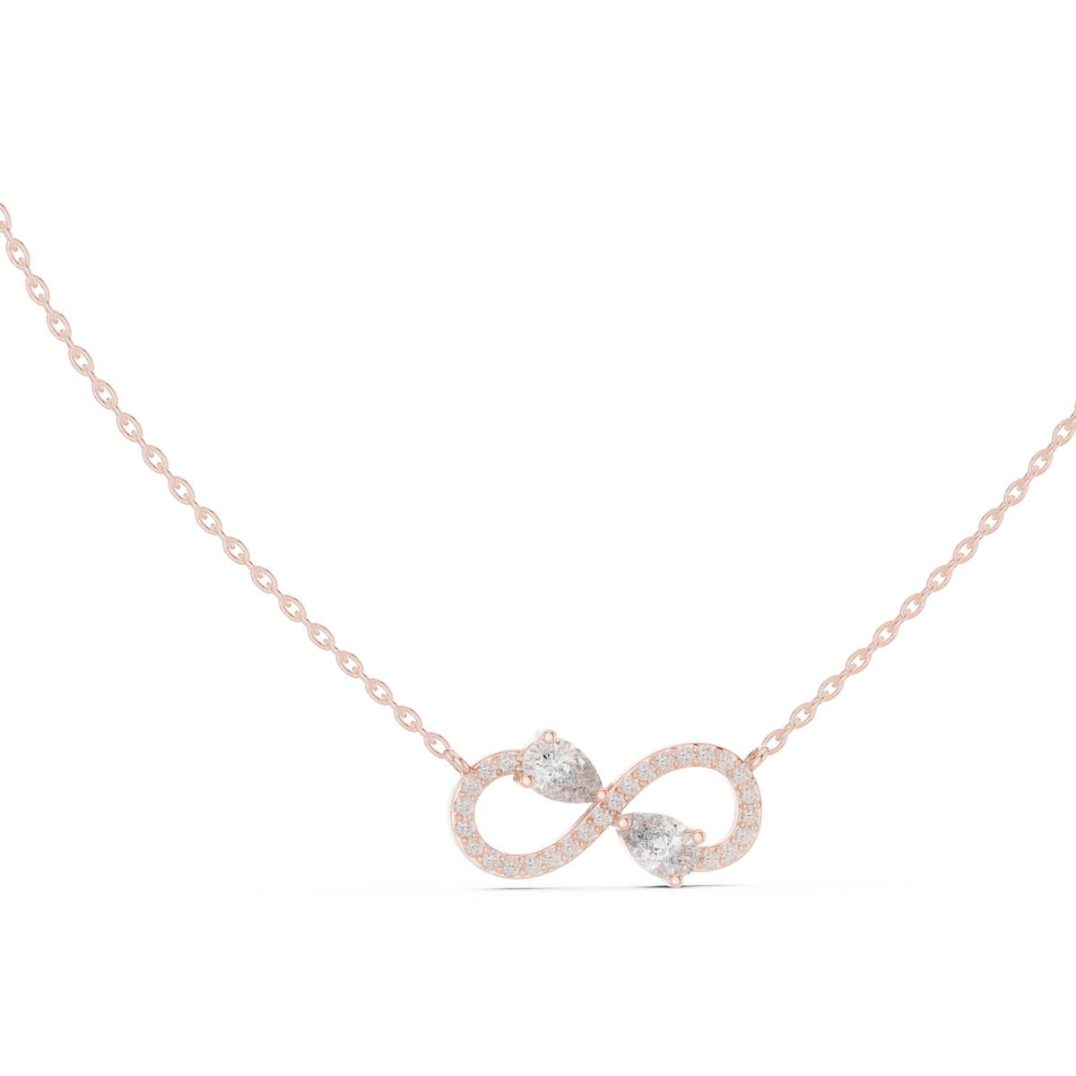 0.71ct TW Pear and Round Lab-Grown Diamond Infinity Pendant Necklace