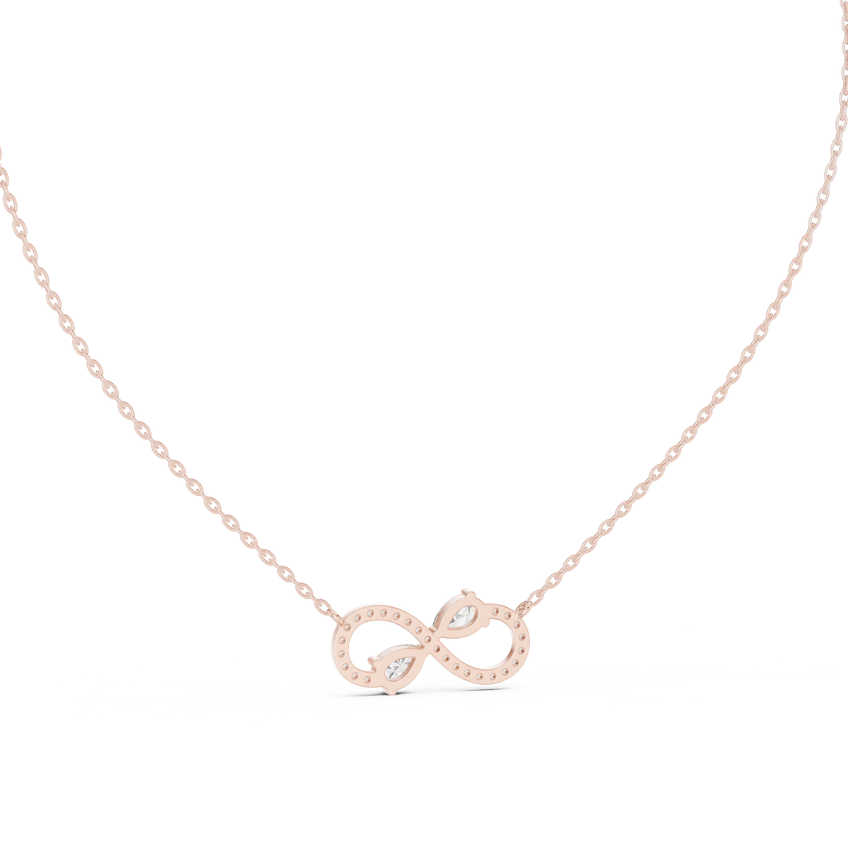 0.71ct TW Pear and Round Lab-Grown Diamond Infinity Pendant Necklace