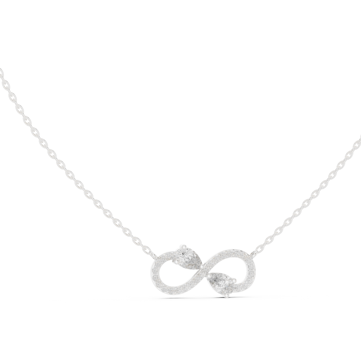 0.71ct TW Pear and Round Lab-Grown Diamond Infinity Pendant Necklace