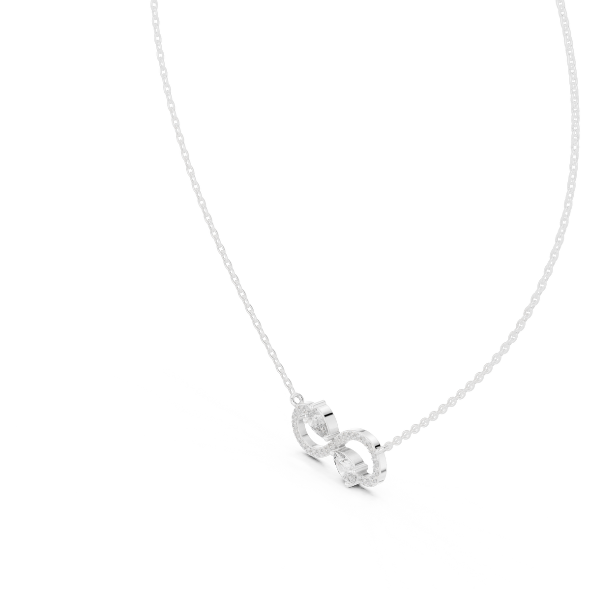 0.71ct TW Pear and Round Lab-Grown Diamond Infinity Pendant Necklace