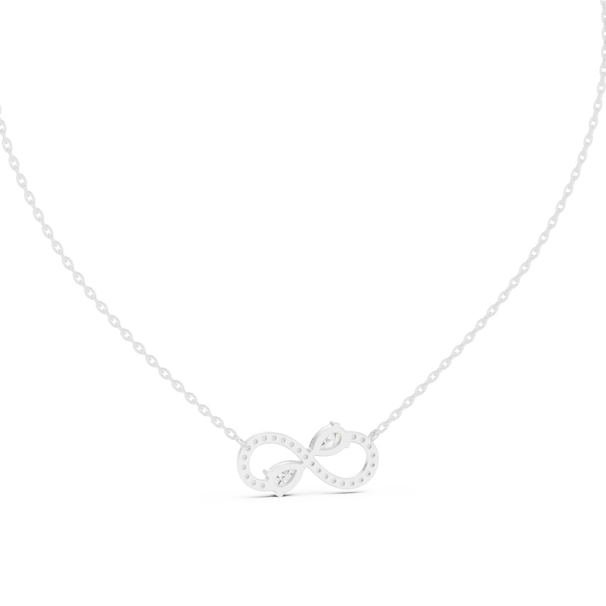 0.71ct TW Pear and Round Lab-Grown Diamond Infinity Pendant Necklace