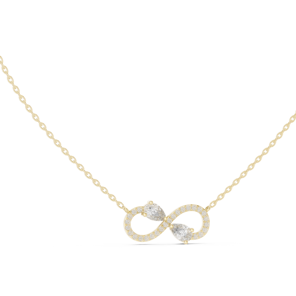 0.71ct TW Pear and Round Lab-Grown Diamond Infinity Pendant Necklace