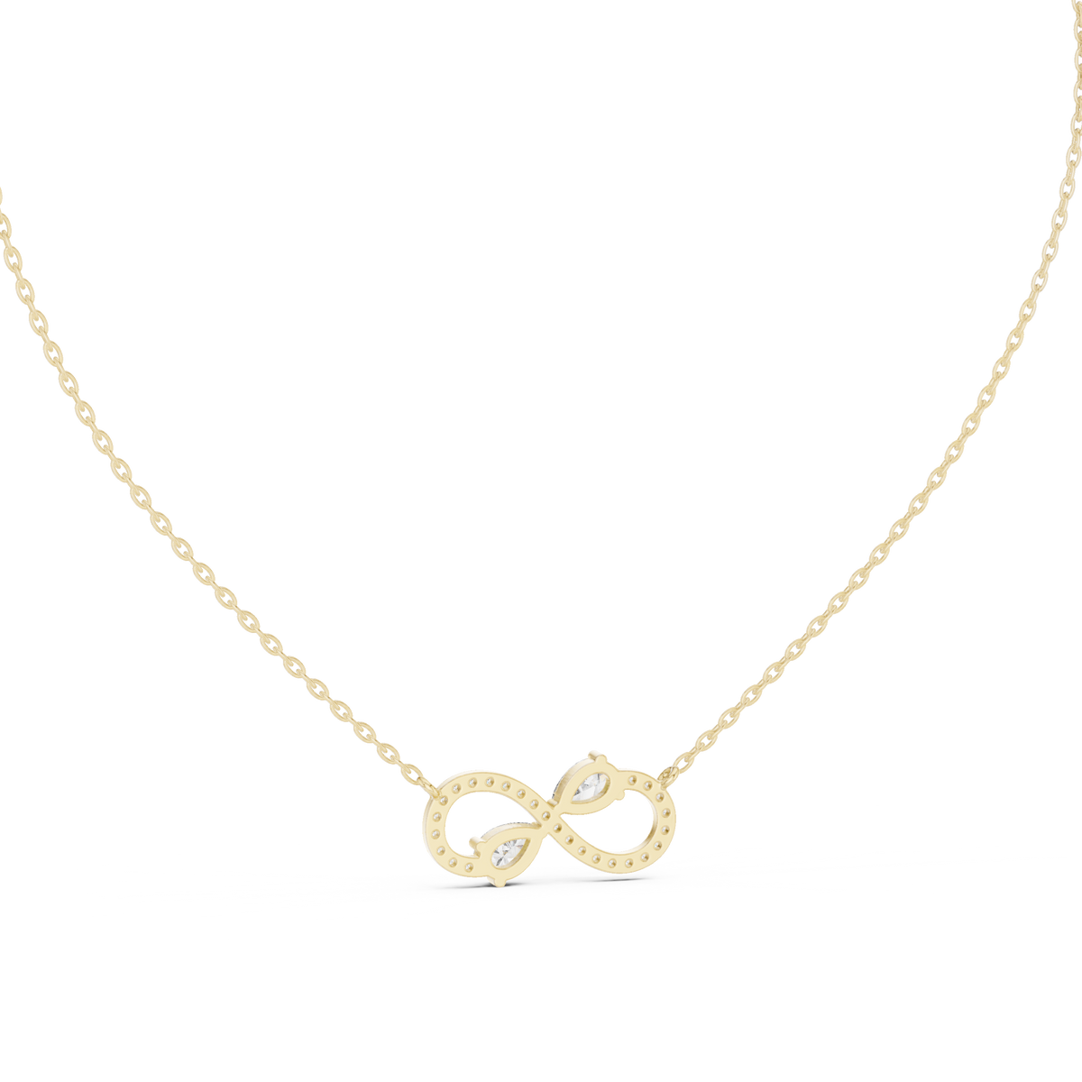 0.71ct TW Pear and Round Lab-Grown Diamond Infinity Pendant Necklace