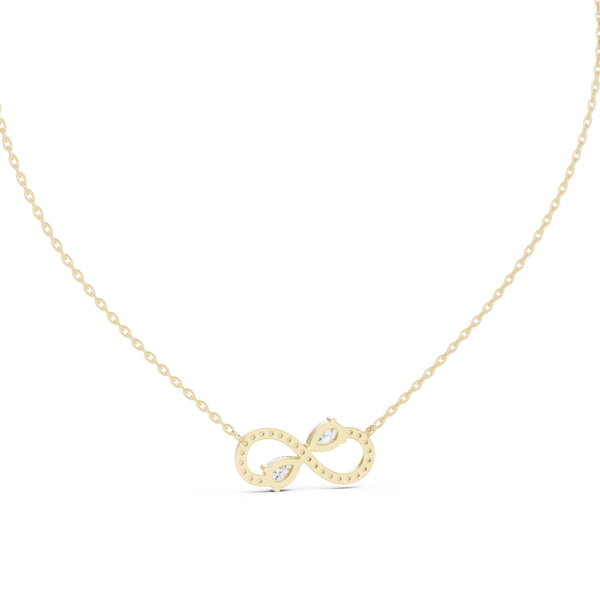 0.71ct TW Pear and Round Lab-Grown Diamond Infinity Pendant Necklace