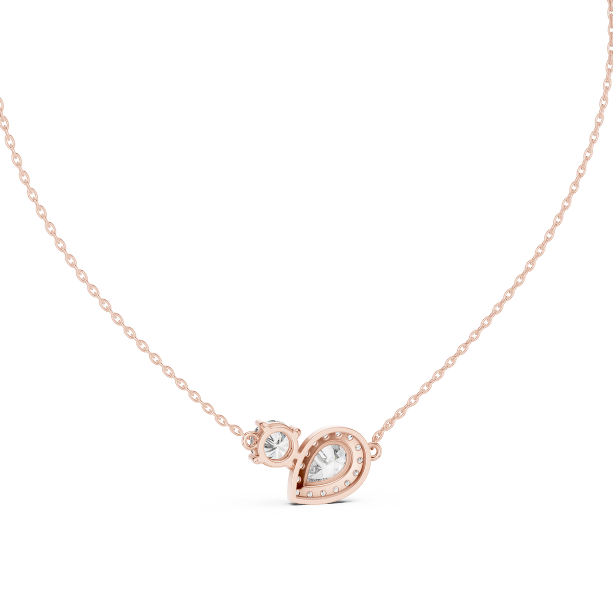 2.42ct TW Pear and Round Lab-Grown Diamond Cluster Pendant Necklace