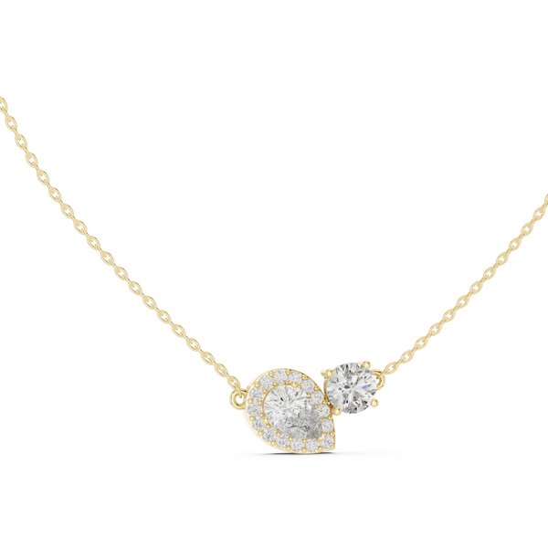2.42ct TW Pear and Round Lab-Grown Diamond Cluster Pendant Necklace