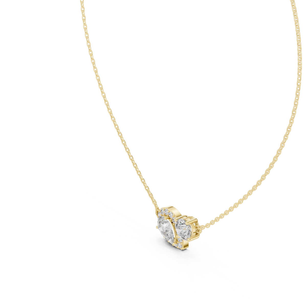 2.42ct TW Pear and Round Lab-Grown Diamond Cluster Pendant Necklace