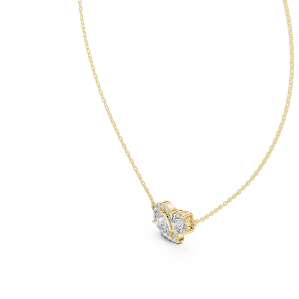 2.42ct TW Pear and Round Lab-Grown Diamond Cluster Pendant Necklace