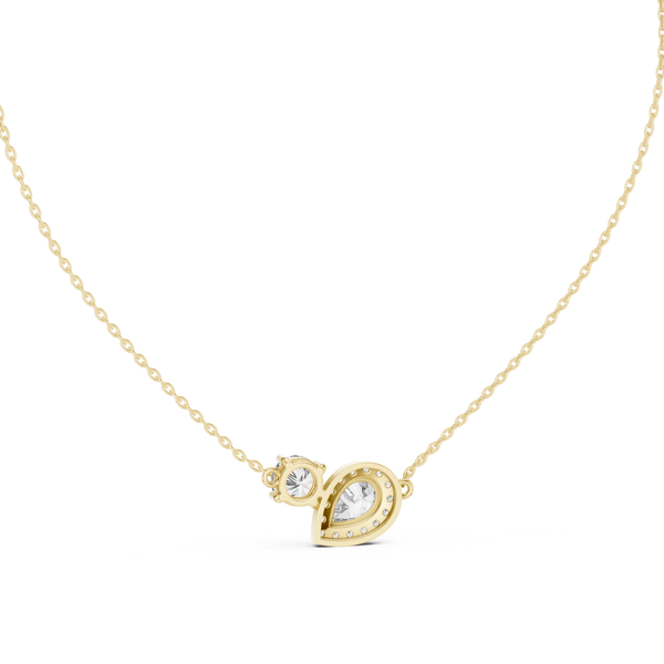 2.42ct TW Pear and Round Lab-Grown Diamond Cluster Pendant Necklace