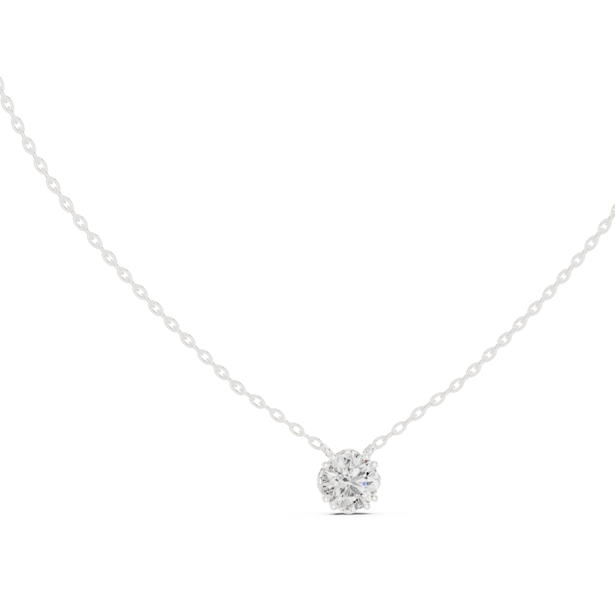 1.00ct TW Round Lab-Grown Diamond Solitaire Pendant Necklace