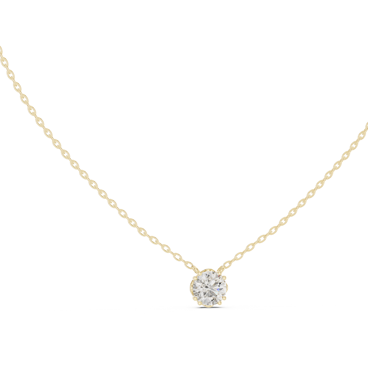 1.00ct TW Round Lab-Grown Diamond Solitaire Pendant Necklace