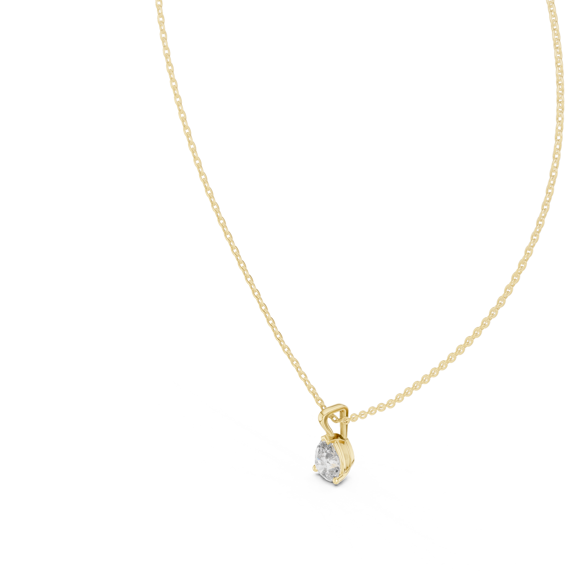 1.00ct TW Pear Lab-Grown Diamond Solitaire Pendant Necklace