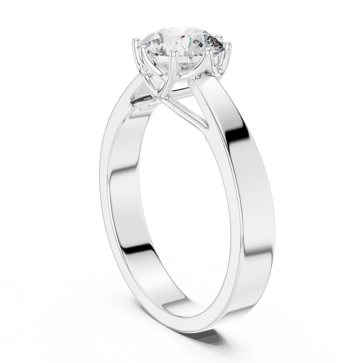 1ct TW Round Lab-Grown Diamond 8-Prong Trellis Solitaire Ring