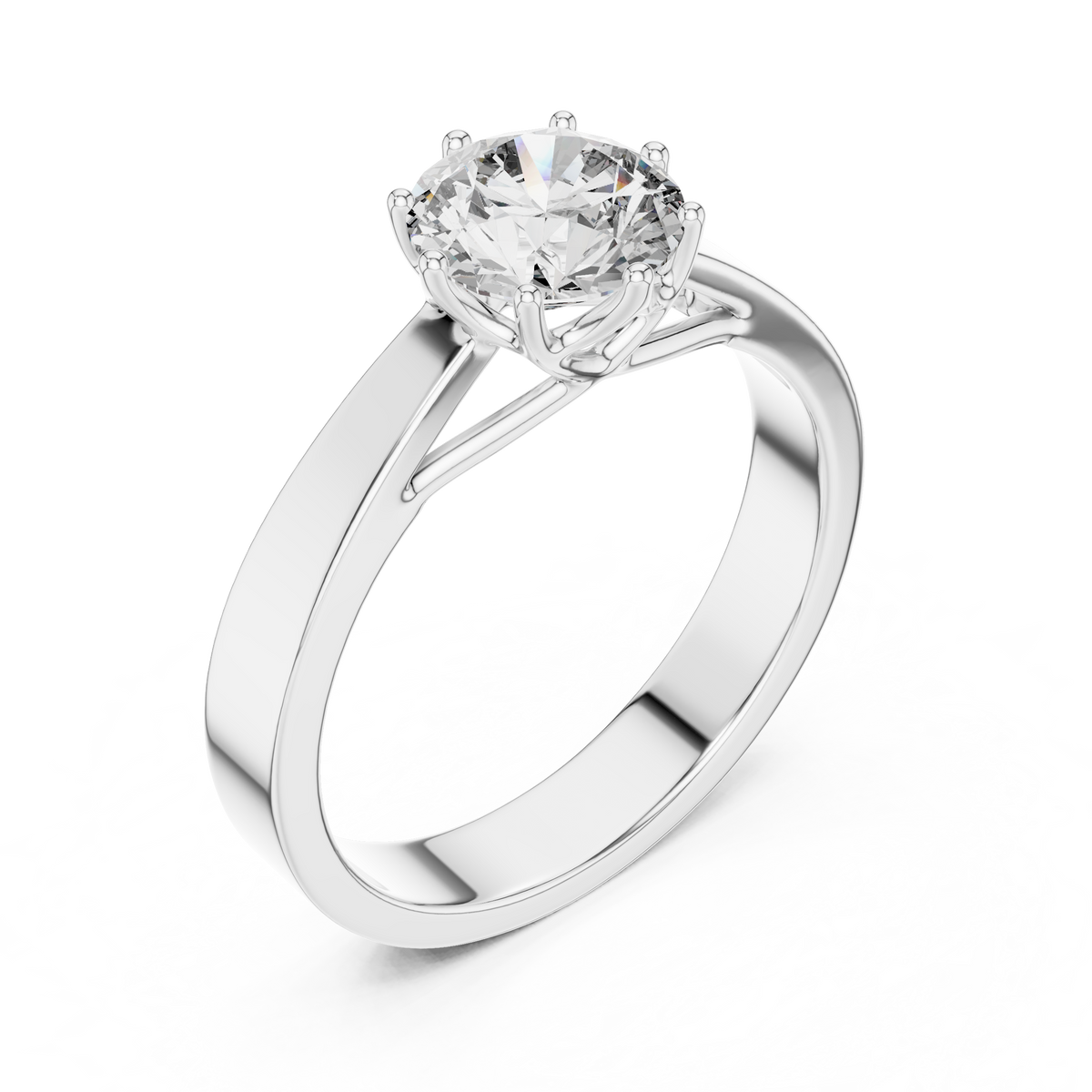 1ct TW Round Lab-Grown Diamond 8-Prong Trellis Solitaire Ring