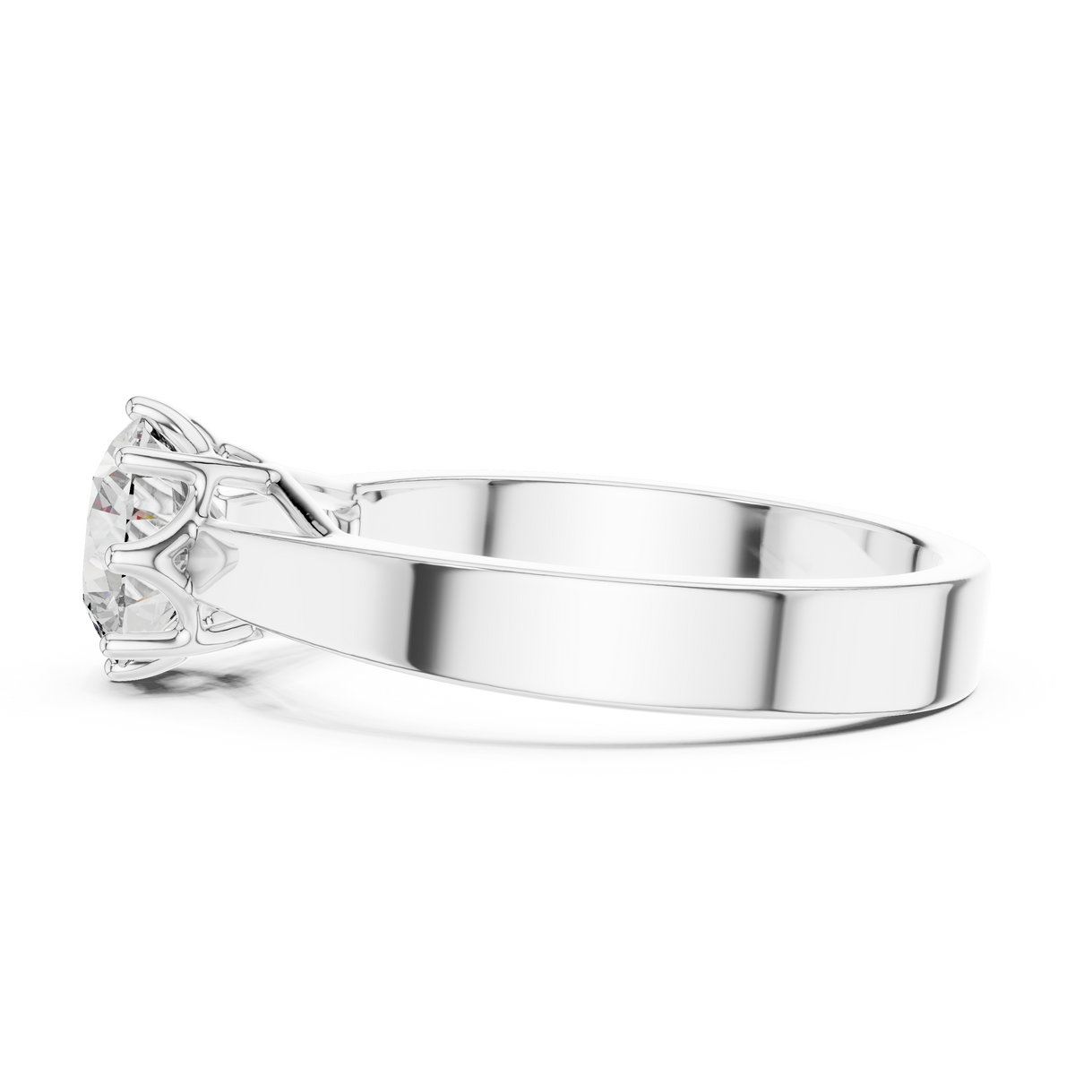 1ct TW Round Lab-Grown Diamond 8-Prong Trellis Solitaire Ring