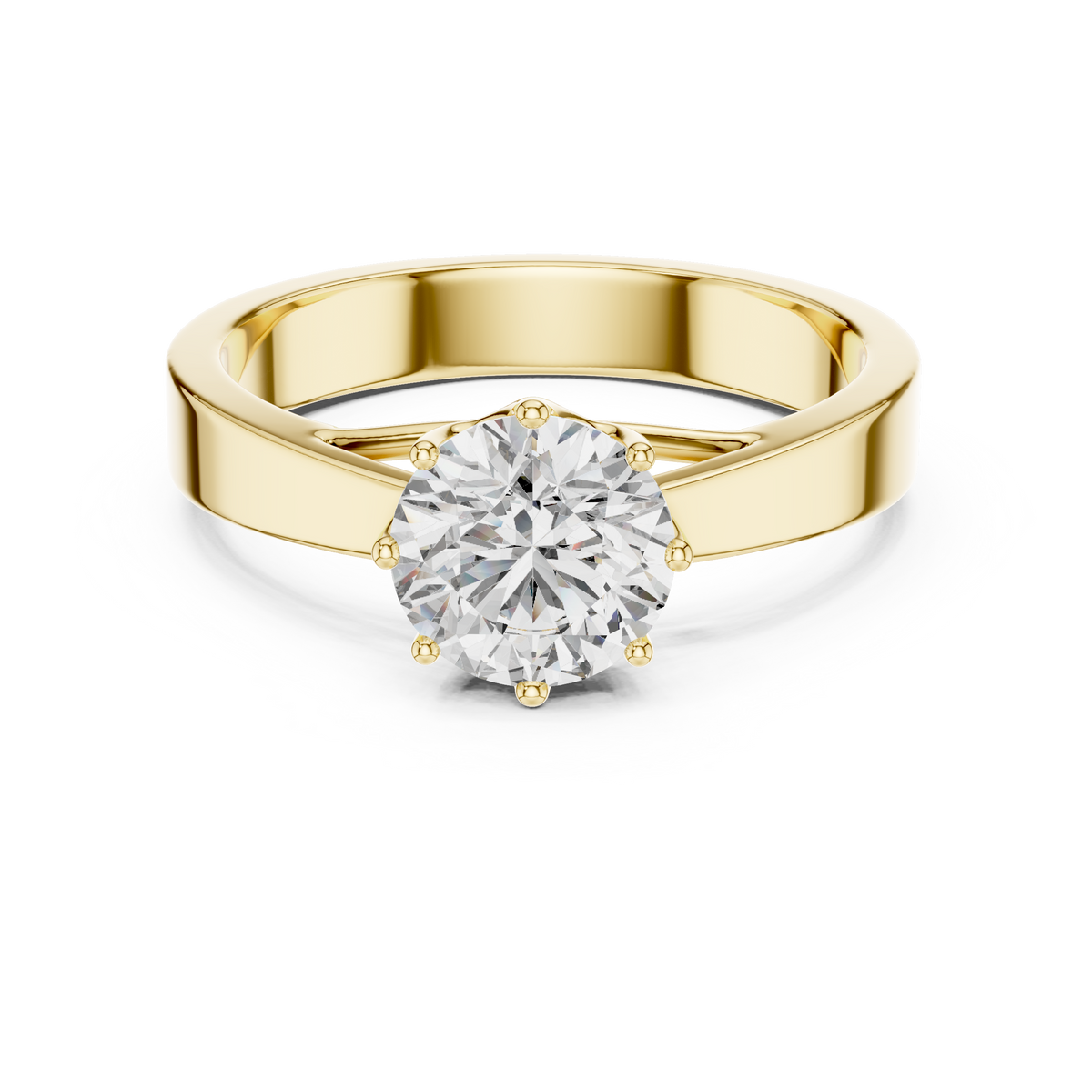 1ct TW Round Lab-Grown Diamond 8-Prong Trellis Solitaire Ring