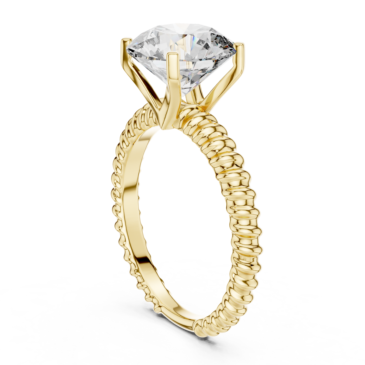 2.8ct TW Round Lab-Grown Diamond Twisted Rope Band Solitaire Ring