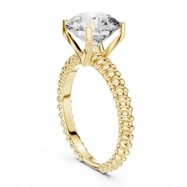 2.8ct TW Round Lab-Grown Diamond Twisted Rope Band Solitaire Ring