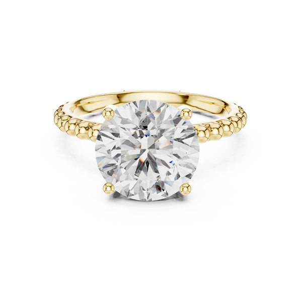 2.8ct TW Round Lab-Grown Diamond Beaded Band Solitaire Ring