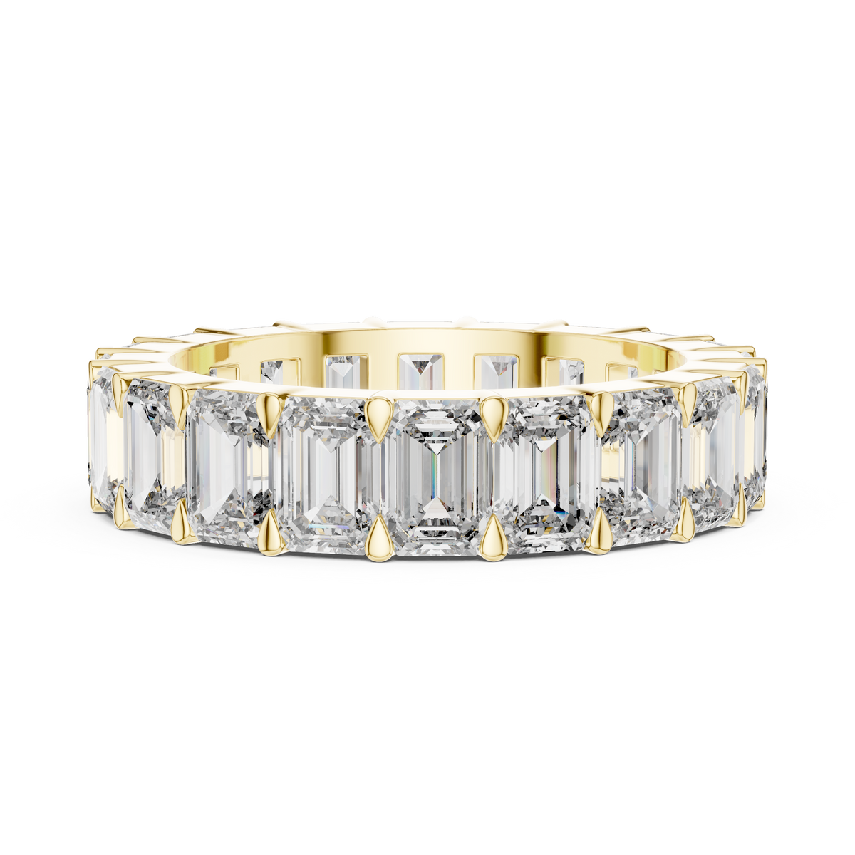 5.64ct TW Emerald Lab-Grown Diamond Eternity Ring