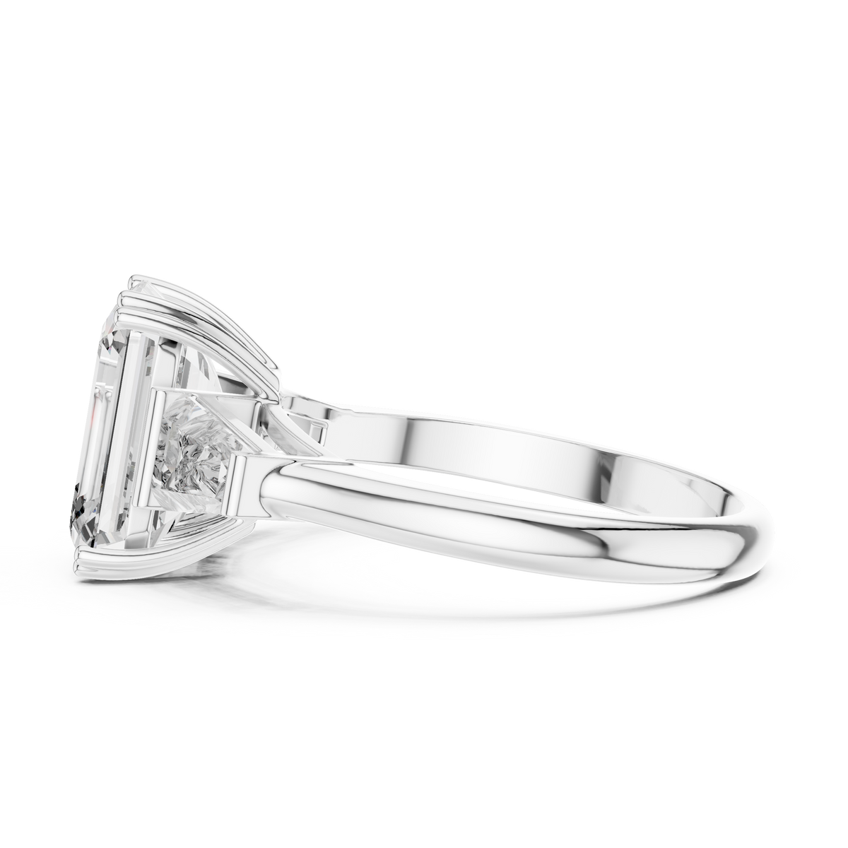 3.5ct TW Emerald Cut Lab-Grown Diamond Three Stone Ring