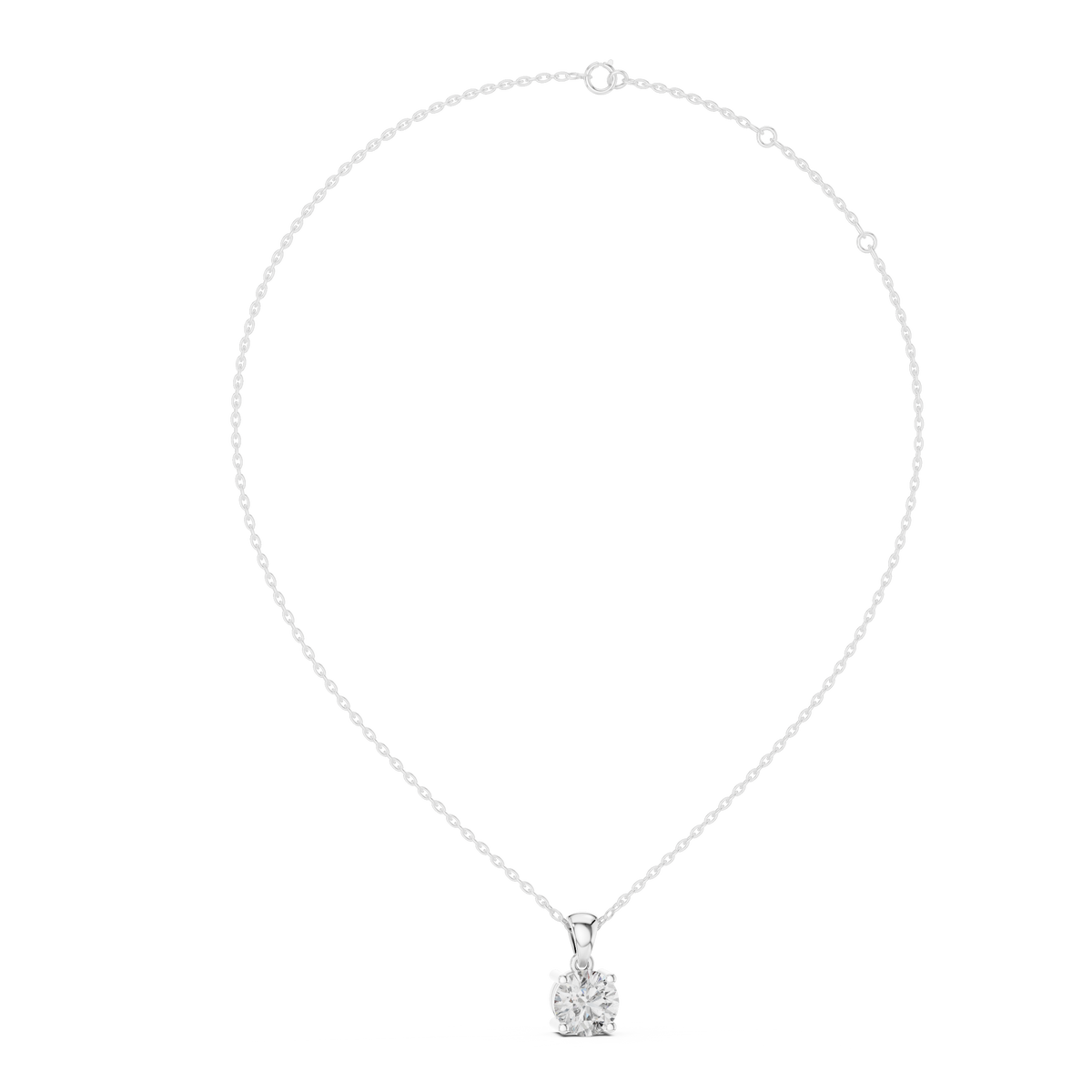 1ct TW Round Lab-Grown Diamond Solitaire Pendant Necklace