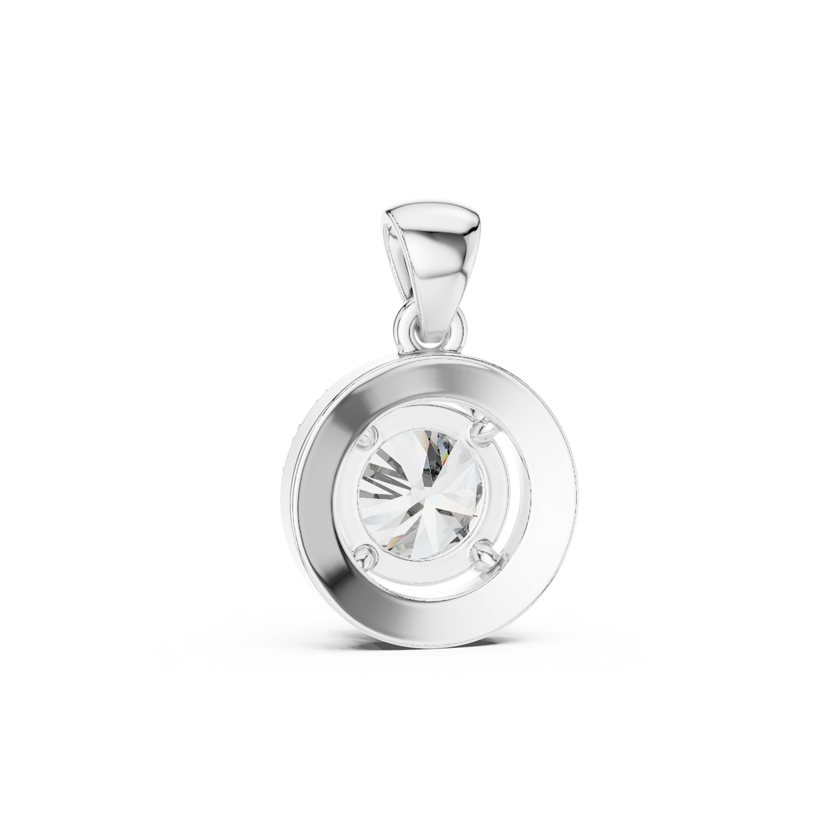1.2ct TW Round Lab-Grown Diamond Halo Pendant Necklace