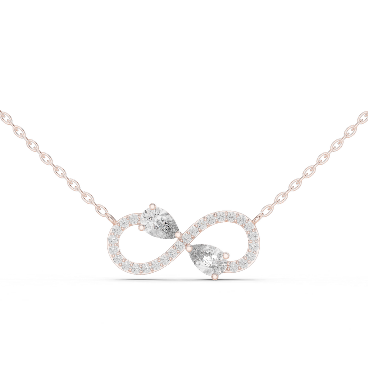 0.71ct TW Pear and Round Lab-Grown Diamond Infinity Pendant Necklace