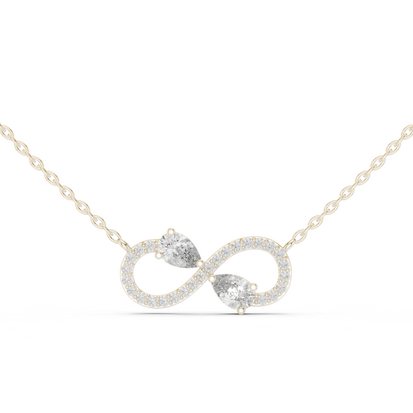 0.71ct TW Pear and Round Lab-Grown Diamond Infinity Pendant Necklace