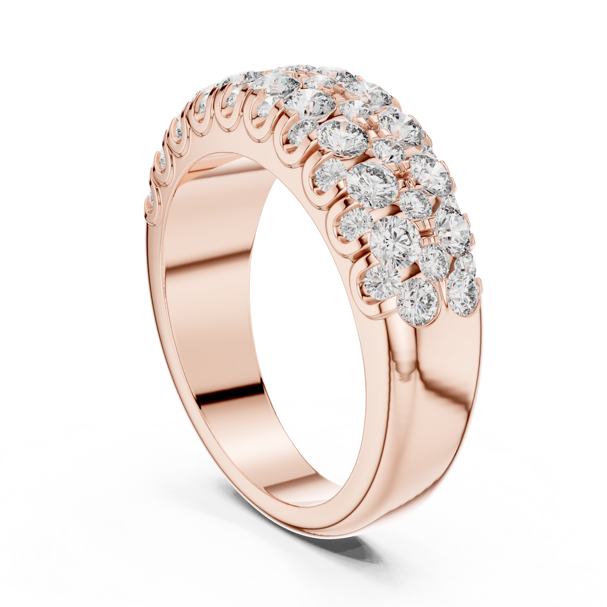1.92ct TW Round Lab-Grown Diamond Pavé Dome Band