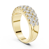 1.92ct TW Round Lab-Grown Diamond Pavé Dome Band in Yellow Gold — Verasah fine jewellery