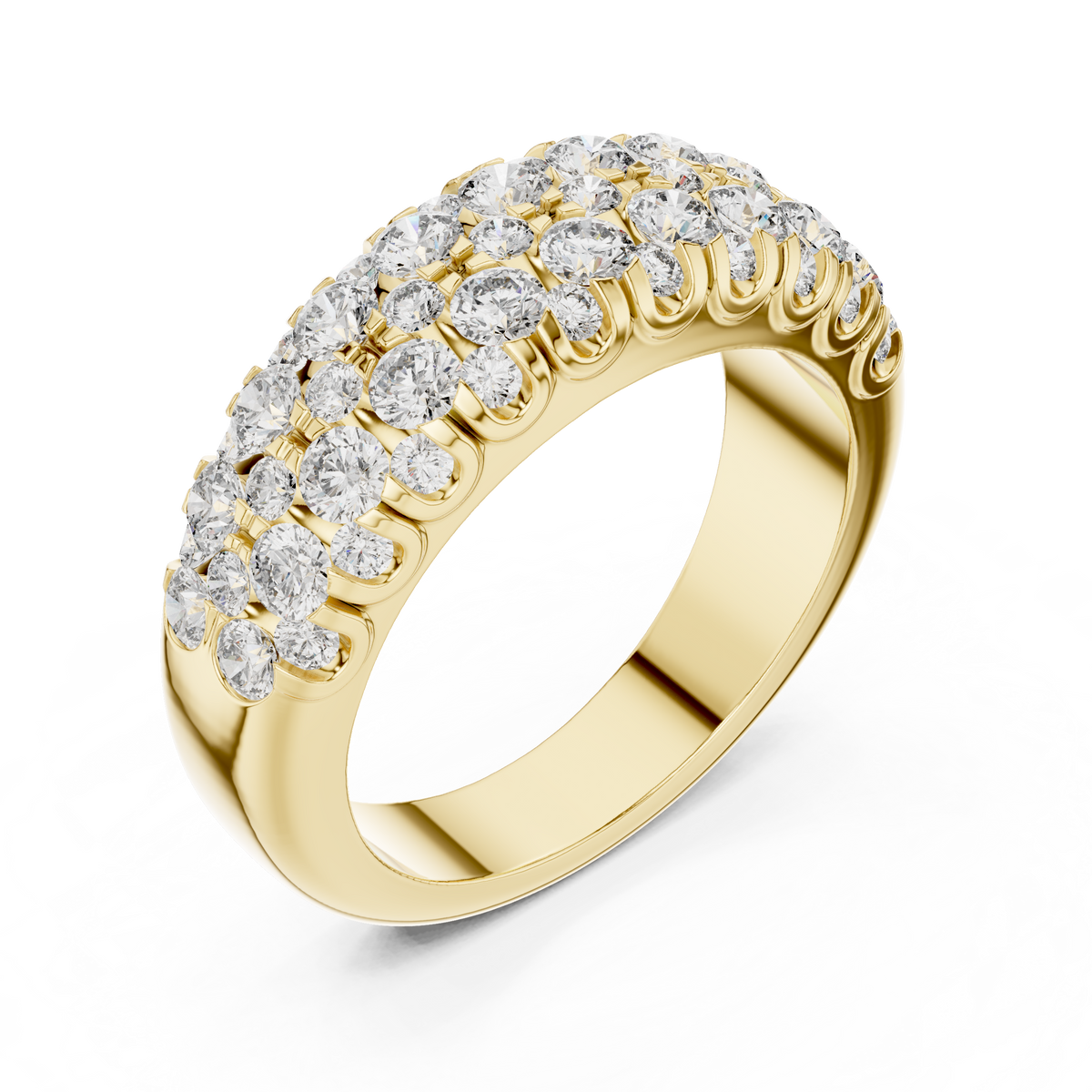 1.92ct TW Round Lab-Grown Diamond Pavé Dome Band