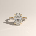 3.77ct Oval Lab-Grown Diamond Pavé Engagement Ring – Freya