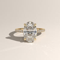 Yellow Gold 3.5ct Oval Lab-Grown Diamond Engagement Ring — Verasah