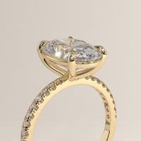Yellow Gold 3.5ct Oval Lab-Grown Diamond Engagement Ring, view 2 — Verasah