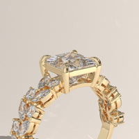 Yellow Gold 2.51ct Princess Lab-Grown Diamond Engagement Ring - Vienna, view 2 — Verasah